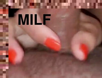 Latina MILF close up sloppy blowjob
