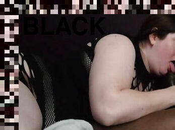 Slobbing On A Hard Black Cock