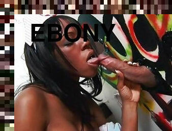 Ebony Goddess Big Boobs fuck puppet stuffed in Uniform Blowjob