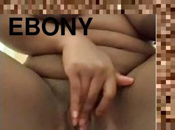 Ebony Stone is too horny, so she  sneaks away in her sisters house.