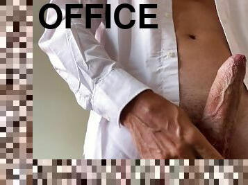 masturbacija, ured, snimci, trzanje, sami, beli