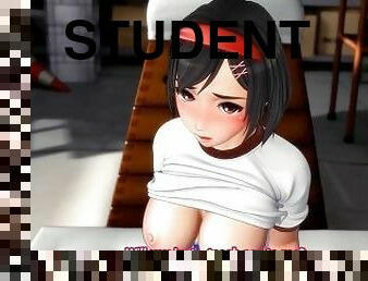 Cute and shy student girl asks her coach for a sex lesson [Gorimatcho] / 3D Hentai game