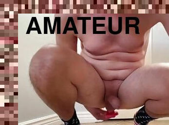 papa, amateur, anal, énorme-bite, gay, européenne, euro, chevauchement, gode, solo