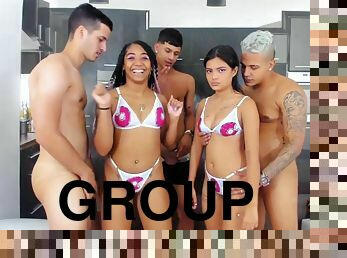 Mix nations group sex party