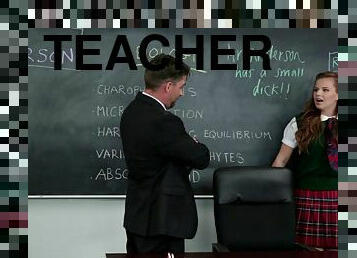 Strict teacher pounds the pussy of his sexy student on a desk