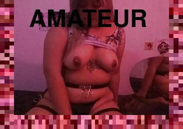 masturbation, amateur, ejaculation-sur-le-corps, jouet, latina, joufflue, gode, bout-a-bout