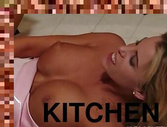 Tabitha Stevens And Jonathan Morgan - This Blonde Girl Manages In The Kitchen