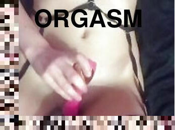Passionate masturbation with powerful orgasm close up