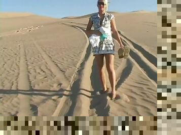 Delightful Alison Angel makes a solo show in a desert