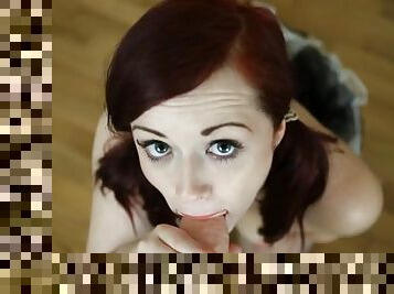 Sexy virtual blowjob from this perfect redhead