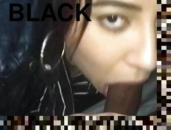 White girl sucking a long black cock preview