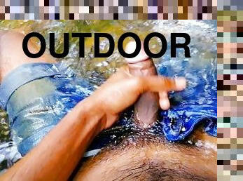 Outdoor in Sexy guy heavy moans and lots of cum / Beautiful place ????
