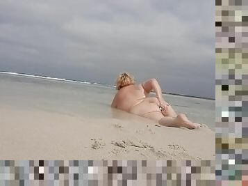Bbw mommy exhibitionist nudist beach with ass plug