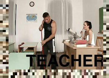 Janitor gets lucky and fucks the hottest teacher in the school