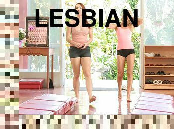 Lesbians in Shorts Do Yoga Then Make Out