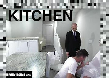 Missionary Boys - Perv Bishop Joins Two Sexy Teen Twinks For A Passionate Breeding In Their Kitchen