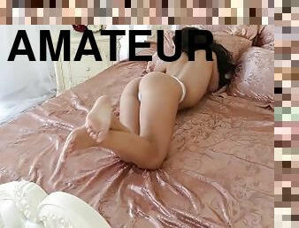 chatte-pussy, russe, amateur, ados, mignonne, solo, rasé, magnifique, brunette, érotique