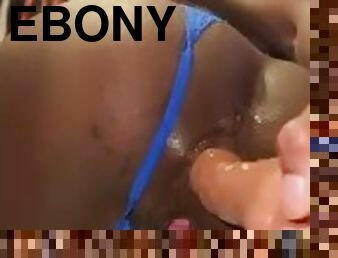 Chocolate Ebony princess fucking her little gripping asshole