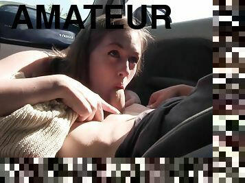 Hot Amateur Blowjob In The Car