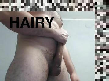 Big thick cock and hairy muscles show