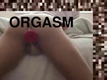 Shaking squirting orgasm tight little pussy