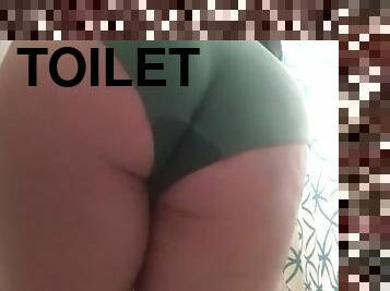 Cute Girl Peeing In Olive Panties While Standing