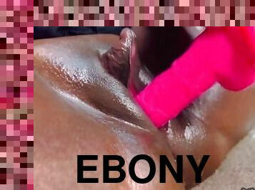 Big Clit Ebony using Dildo & Squirting
