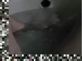 POV Stroking pumped cock in tub