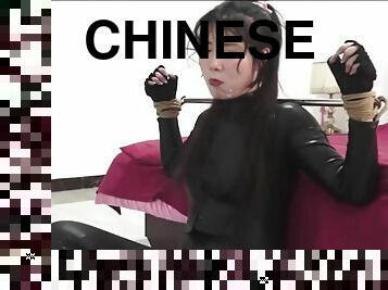 asiatique, bdsm, espion, fétiche, latex, solo, chinoise, bondage