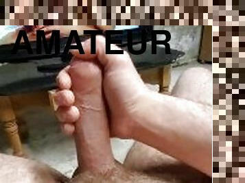 masturbation, amateur, ejaculation-sur-le-corps, énorme-bite, solo, bite