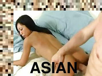 Fake titties Asian pornstar nailed in the shaved box