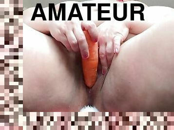 Happy Easter! Carrot Anal. Sexy BBW Bunny likes her carrot deep inside.