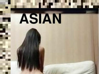 Tiny Asian big white dick