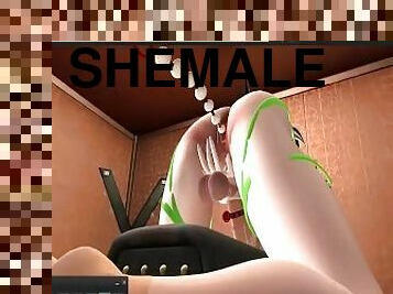 Shemale Introduce Bolas Chinas En Su Ano, Sobre Un Potro Sexual.