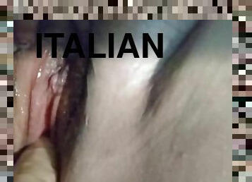 Riding vibe makes Italian beauty squirt and piss