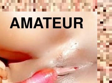 chatte-pussy, amateur, ejaculation, solo, humide