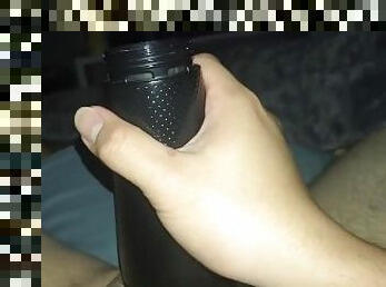 Small dick edging with Fleshlight stamina unit lots of cum