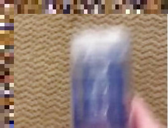 Watch my cock slide inside a clear fleshlight toy