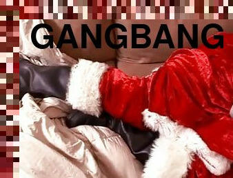 Big Tits Santa Gets Gangbanged By Three Strangers