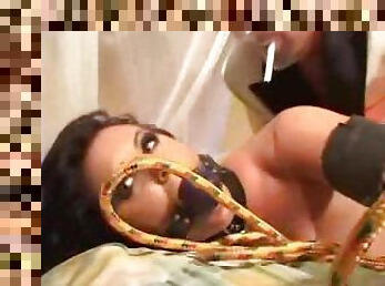 Bondage girl becomes his sex toy