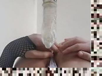 Young Sissy Trap Crossdresser Maid Plays with Dildo Doggystyle
