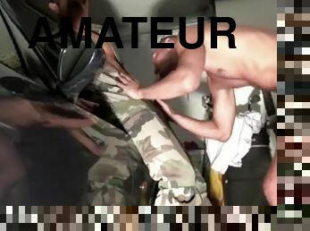 armée, amateur, énorme-bite, gay, point-de-vue, musclé, uniformes, tatouage, bite, militaire