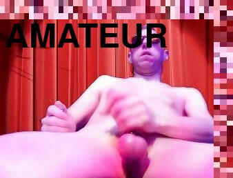 masturbation, fête, amateur, ejaculation-sur-le-corps, gay, branlette, secousses, ejaculation, solo, réalité