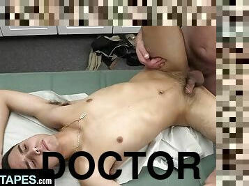 Doctor Tapes - Perverted Doctor Bangs Inexperienced Patient and Makes Him Cum by Riding His Cock