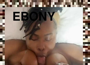 Ebony titty fuck and facial