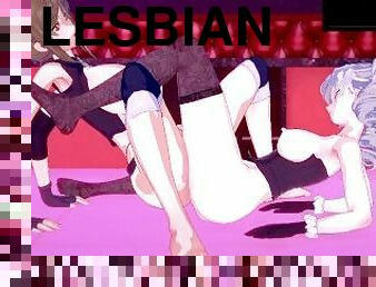 Nine and Chitose Kisaragi engage in Intense lesbian play - Super Robot Wars V Hentai