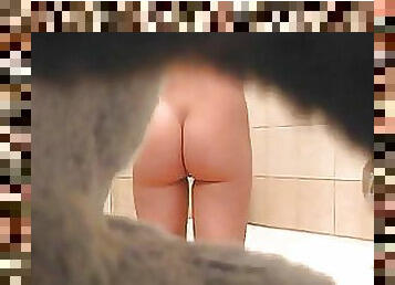 Babe with a Hot Ass in the Bathroom Caught by Voyeur Spy Cam