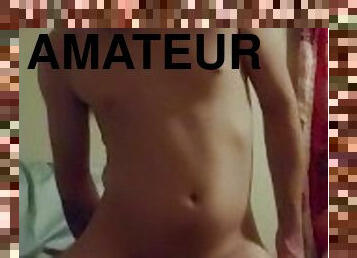 masturbation, amateur, anal, jouet, première-fois, gode, assez, solo