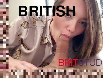 Gorgeous British Teen Sucks Cock And Eats Cum