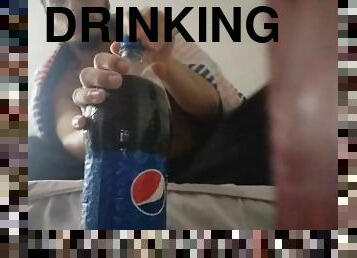 Male Drinking pepsi ( for mukbang